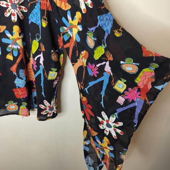 Ashley Stewart Blouse Shopping Purses Floral Sequins Beaded - Picture 4 of 10